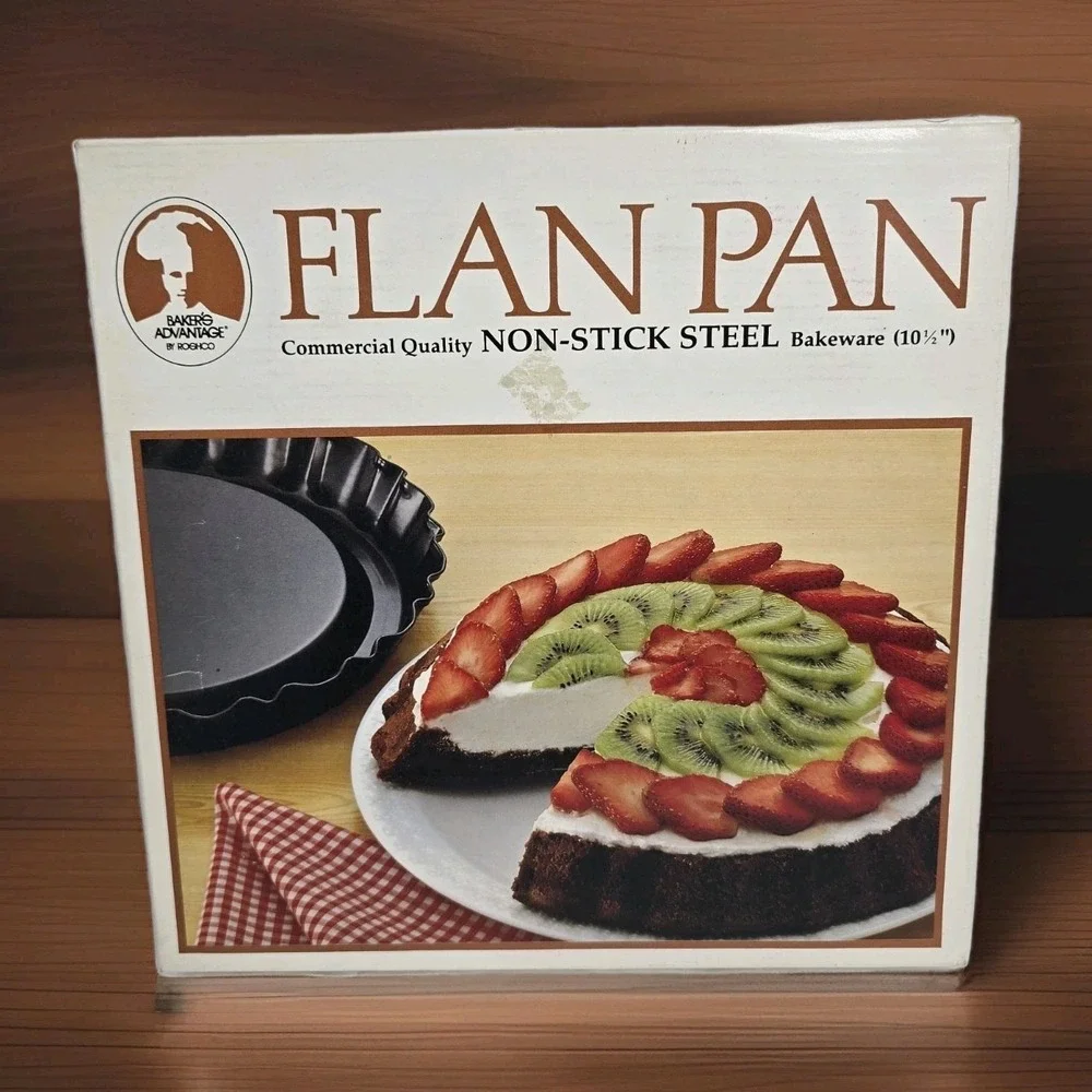 Vintage Roshco‎ Bakers Advantage Commercial Quality Non-Stick Steel FLAN PAN NEW